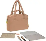 LÄSSIG Baby Changing Bag with Carry Handle and Changing Mat, Pram Attachment, Water-Repellent/GRE Everyday Bag Almond