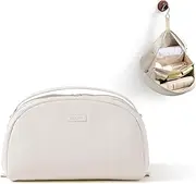 [EACHY] Toiletry Bag for Women, Large-Capacity Travel Makeup Organizer with Dry & Wet Separation, Portable Cosmetic Bag, Waterproof Design, White, L, Hanging Toiletry Bag