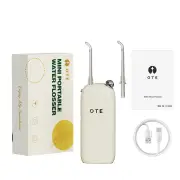 [EU Direct] OTE Portable Water Flosser for Teeth Mini Power Dental Flossers Rechargeable for Travel and Home, 3 Modes &