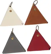[SAFIGLE] Retro Triangle Coin Purse for Men Lightweight Leather Key Bag Small Purse for Coins Keys Cards Random Color