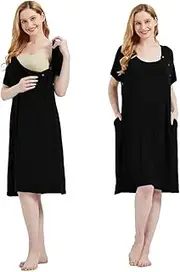 [Mama & Wish] Labor and Delivery Gown 3 in 1 Labor, Nursing Gown for Hospital Made with Ultra-Soft Fabric for Ultimate Comfort