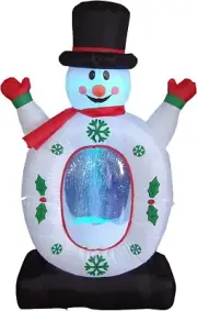 Christmas Snowman Snowflake Globe Airblown Inflatable Decor Outdoor Lights Lawn