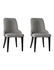 [Artiss] Dining Chairs Linen Fabric Set of 2 in Grey