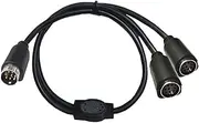 S-Video 8 Pin Mini DIN Y Splitter Cable, Mini 8-Pin DIN S-Video Male to 2 Female Y Splitter Extension Adapter Cable for TV Receiver, TV, Monitor, Projector,Etc(50CM/20Inch) (8pin M /2F)