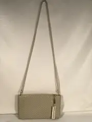 Vtg WHITING AND DAVIS Off-White Metal Sequin Mesh Chain Mail Style Shoulder Bag