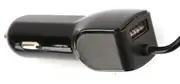 USB Car Charger w/ USB A Port & 2.1A Micro USB Curly Cord Cable