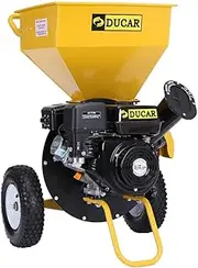 Ducar Wood Chipper Garden Mulcher Shredder 8hp Petrol Motor Upright Grinder - Z05 Yellow
