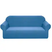 Waterproof Sofa Cover Elastic Sofa Cover Soft Solid Color Sofa Cover Stretch Slipcover Sofa Protector Cover -Blue