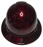 Hydro Dipped Custom Hard Hat Ridgeline Full Brim Brandywine Red Graffiti