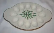 Lenox Egg Platter Christmas Holly & Berries W/Gold Trim - New in Box