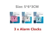 3 x Alarm Clock Time Office Kids School Study Battery Powered Bed Table Desk
