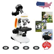 LED Illuminated Monocular Microscope for Beginners - Up to 2000X Magnification
