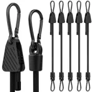 Adjustable Bungee Cords with Hooks, 6 Pack Heavy Duty Outdoor Carabiner Bunge...