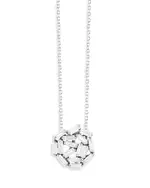 Suzanne Kalan 18K White Gold Fireworks Diamond Baguette Circle Cluster Pendant Necklace, 16-18
