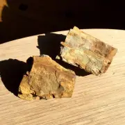 2 Petrified Wood Specimens Natural Rough Display Stones Very Nice Grain Patterns