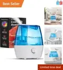 Compact Cool Mist Humidifier with Touch Control - Ideal for Bedrooms & Offices