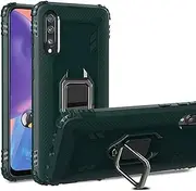 [Cavor] for Samsung A70 Case,Samsung A70S Case,360°Rotation Ring Holder Kickstand [Work with Magnetic Car Mount] Shockproof Scratch-Resistant Protective Cover (6.7")-Dark Green