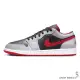 Nike 休閒鞋 男鞋 皮革 AIR JORDAN 1 LOW 紅黑銀 553558-060