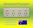 Vivid White Four Gang Powerpoint Quad GPO Socket Outlet