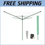 164 ft Folding Clothes Drying Rack with Ground Spike & Cover - Leaf Green