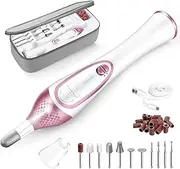 36-Piece Professional Manicure Pedicure Kit,Electric Nail File Set with 11pcs Nail Drill Bits,Cordless Electric Nail Drill Machine,Nail Grinder for Thick Toenail, Pedicure Tools for Feet Hand