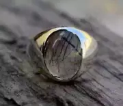 Mens Quartz Ring MuheNajaf Ring Sterling Silver 925 Quartz Handmade MuheNajaf Mo