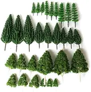 30pcs Model Trees Mixed Model Trees of Different Sizes Green Trees for Architectural Model Sand Table Models Train Model Scenery Landscape Scenery Layout Decoration