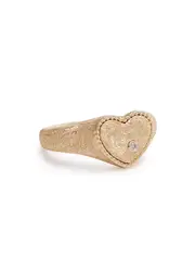 Yvonne Leon Baby Chevaliere Glittered Pinky Ring - Gold 48 (UK J 1/2)
