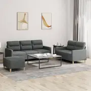 Sofa Set with Cushions 2-Seater Sofa Upholstered Couch Settee Fabric vidaXL