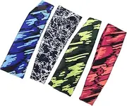 [NAMOARLY] 4Pcs Breathable Sweat Absorbing Head Bands for Sports Multi Function Hair Bands for Yoga Running and Training Comfortable Durable Design Sketch