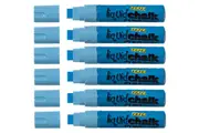 Texta Liquid Chalk Marker Jumbo Dry Wipe 15mm Blue Pack 6