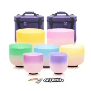 7-12 inch 432Hz Sound Healing Candy Colored Set of 7 Crystal Singing Bowls