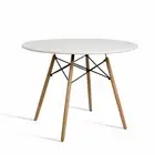 New Dining Table 4 Seater Round Replica DSW Eiffel Kitchen Timber White