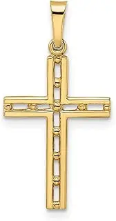 [JewelryWeb] 14k Gold Polished Solid Religious Faith Cross Pendant Necklace 27.17x13.83mm Wide 0.7mm Thick-Pendant for Women