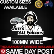 JIMS AU FALCONS 100mm Wide Vinyl Car Sticker Decal Cheap Funny Aussie V8 Ford