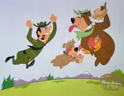 YOGI BEAR BOO BOO RANGER SMITH Sericel Cartoon Animation Art Cel Hanna Barbera