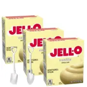 Jell-O Pudding 3.4oz Box(3-Pack) Mini Shovel Spoons (Vanilla)