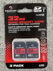 Stealth Cam 32GB SD Card 2 Pack High Speed Data Transfer for Trail Cameras
