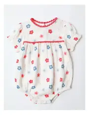 [Sprout] Airy Floral Bodysuit in White