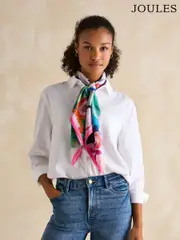 Joules Bloomfield Floral Square 100% Silk Scarf (E01398) | $104