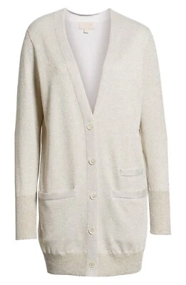 New J. Crew Collection Long Cardigan in Double Knit Lurex Size XS MSRP $128