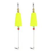 Fishing Floats Rigs 9.8 Inch, 2 Pack Conical Fishing Bobber, Yellow