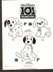 VINTAGE AD SHEET #1383 - MATTEL TOYS - WALT DISNEY 101 DALMATIONS PUPPIES