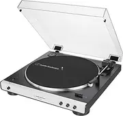 Audio Technica AT-LP60XBT-WH Bluetooth Wireless Fully Automatic Belt-Drive Turntable 33/45 RPM Speeds with Phono Preamp Includes Dust Cover and Dual Magnet Phono Cartridge (White/Black)
