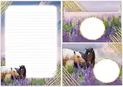 Writing Paper Set Letter Pad with Envelope for Girls Children Horses Children's Motif Letter Paper Pad Lined (A5 Pad with 25 Sheets + 15 Envelopes)