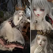 1/4 BJD Doll FULL SET Vampire Girl Face Makeup Eyes Wig Dresses Ball Jointed