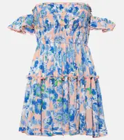 [Poupette St Barth] Poupette St Barth Aurora floral minidress AU 10 pink