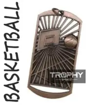 1 x BASKETBALL medal BRONZE 70mm nbl mvp trophy award nba RIBBON INCLUDED