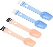 uxcell Coffee Espresso Brush 4 Pack 2 in 1 Coffee Grinder Cleaning Brush with Spoon Coffee Tool