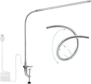 lishumei USB LED Desk Lamp, Adjustable Clip On LED Nail Lamp Light Eye Care Gooseneck 360° Swivel with Switch LED Clamp Light for Manicure Reading Tattoo
